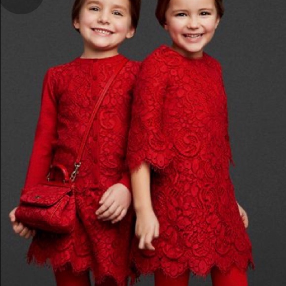Dolce & Gabbana girls red lace dress - Picture 2 of 8